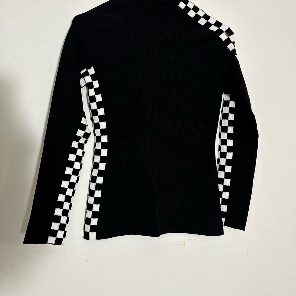 RARE Alexander Wang Checkered‎ Cutout Sleeve Sweater - Picture 6 of 12